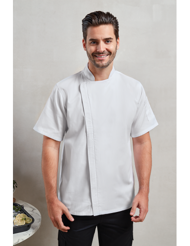 PRE-PR906-Chefs Zip-Close Short Sleeve Jacket